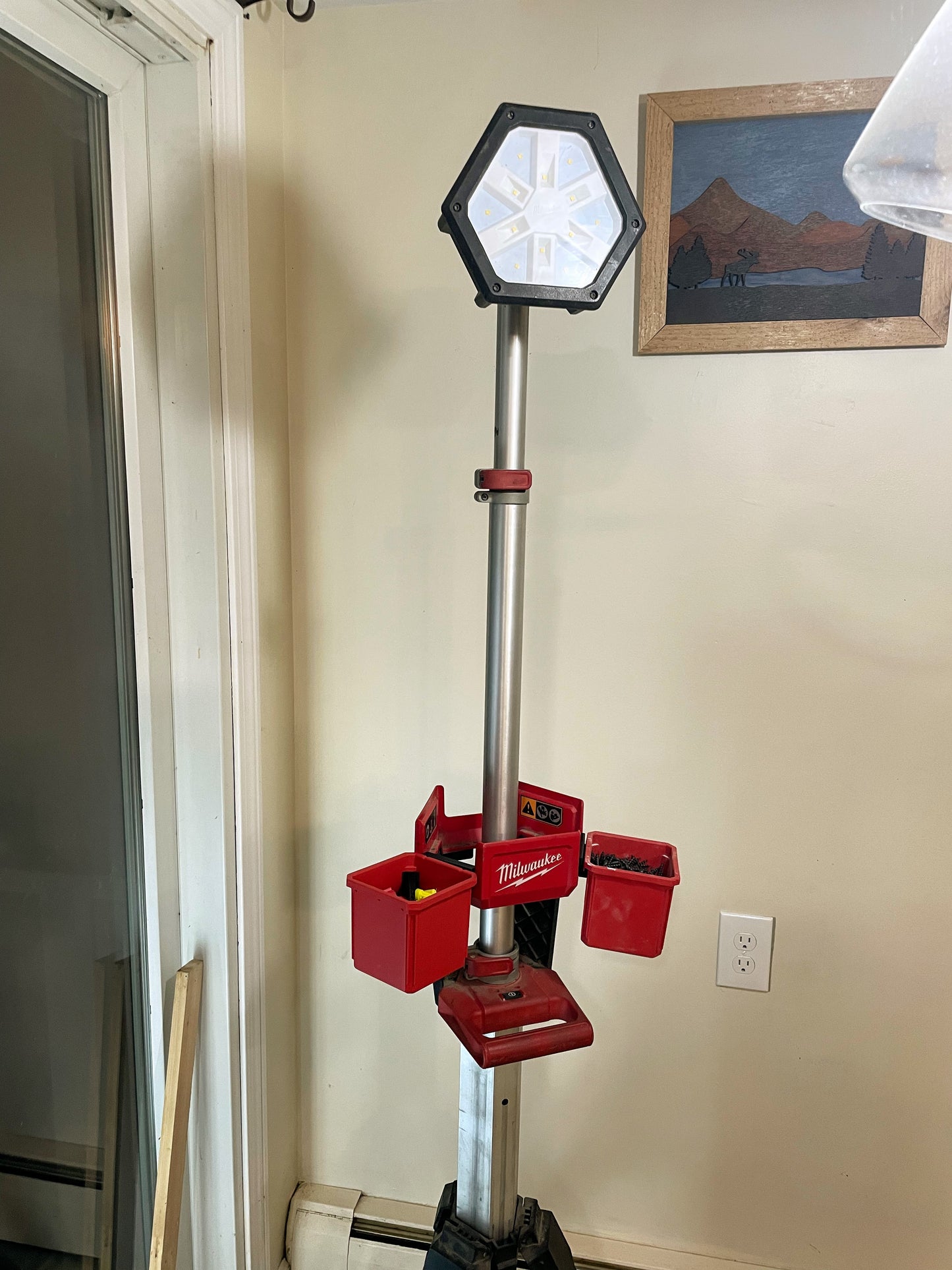 Milwaukee Rocket light with bin accessory