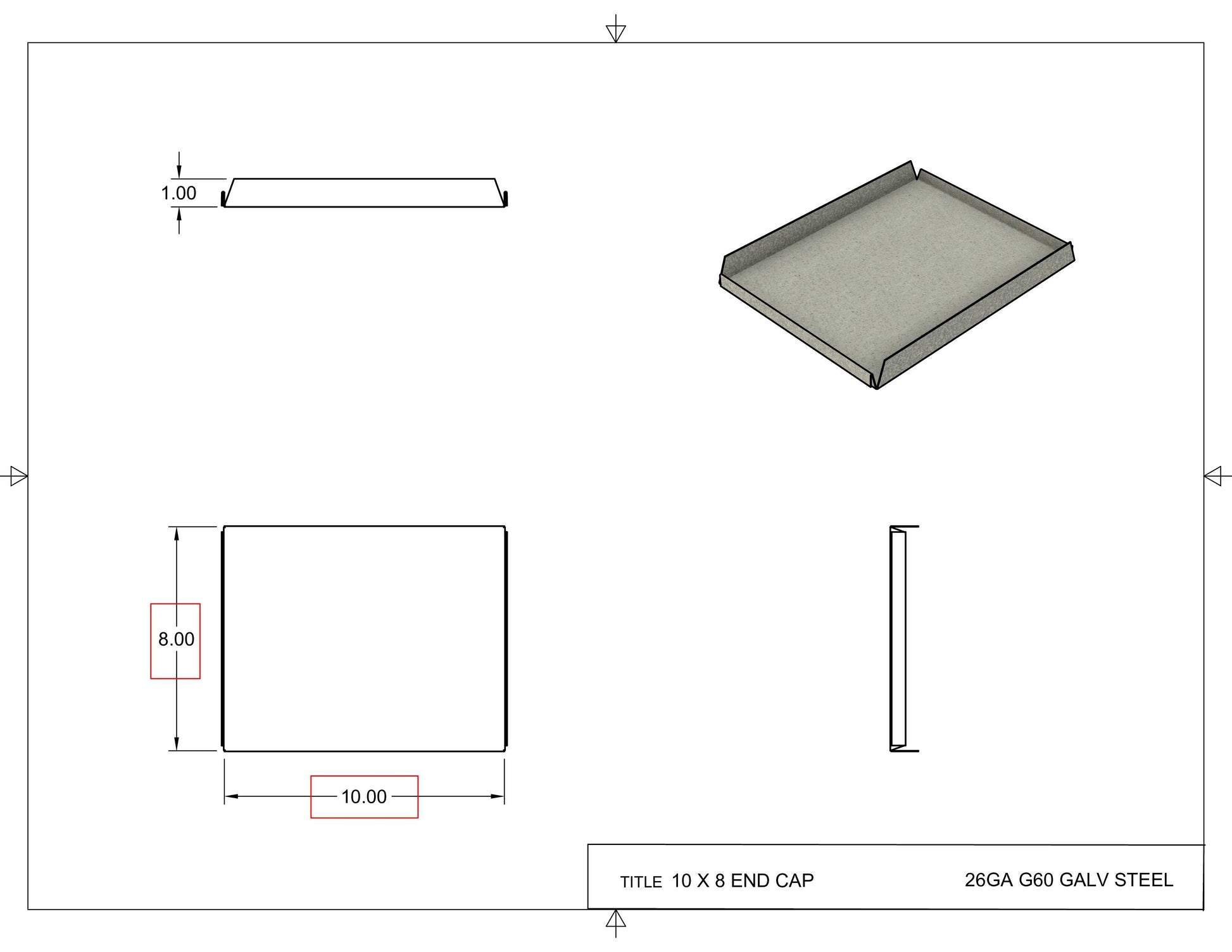 10x8 End Cap Drawing