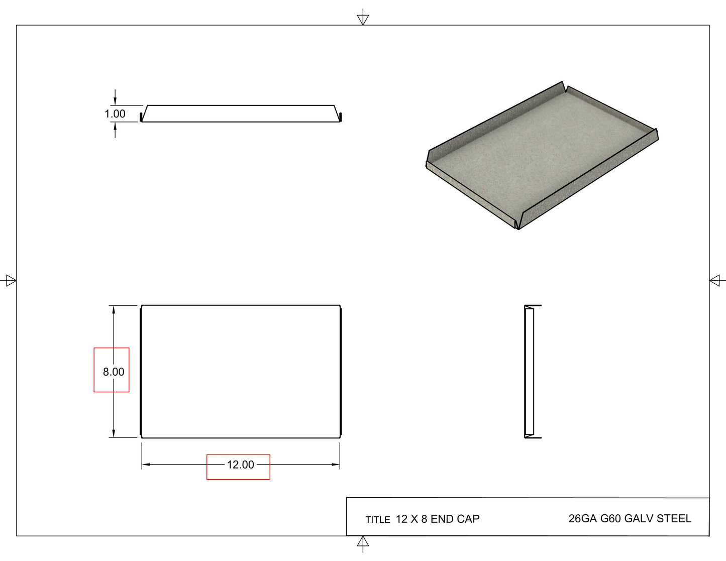 12x8 End Cap