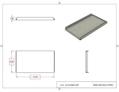 14x8 End Cap Drawing