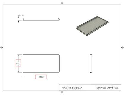 16x8 End Cap Drawing