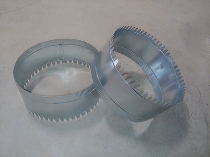 2- 16" Round Duct Collar Takeoff Without Damper For Return Air Setup