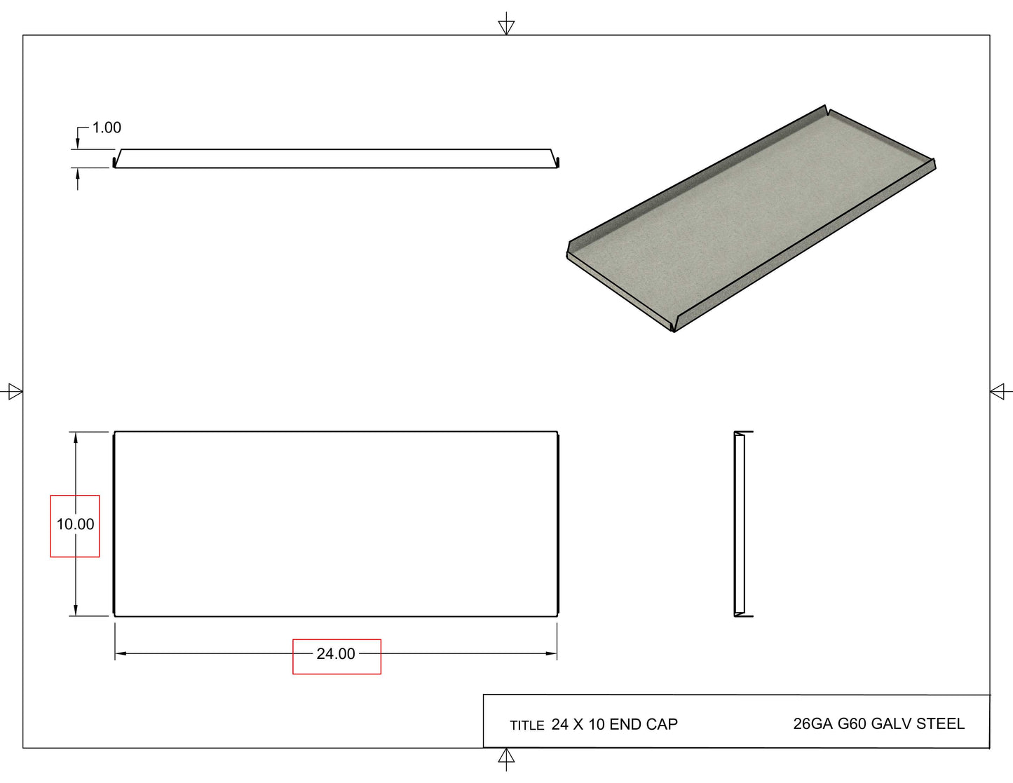 24x10 End Cap Drawing