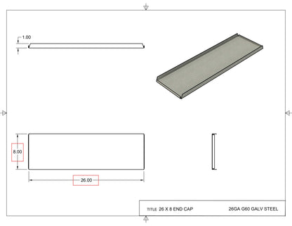 26x8 End Cap Drawing