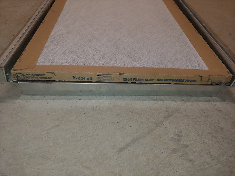 1" Universal Filter Rack Available In-16"X25"X1"/ -16"X24"X1" / -16"X20"X1" -14"X25"X1" / -14"X24"X1" / -14"X20"X1"/ -12"X24"X1" / -12"X20"X1" Front View With Filter Installed