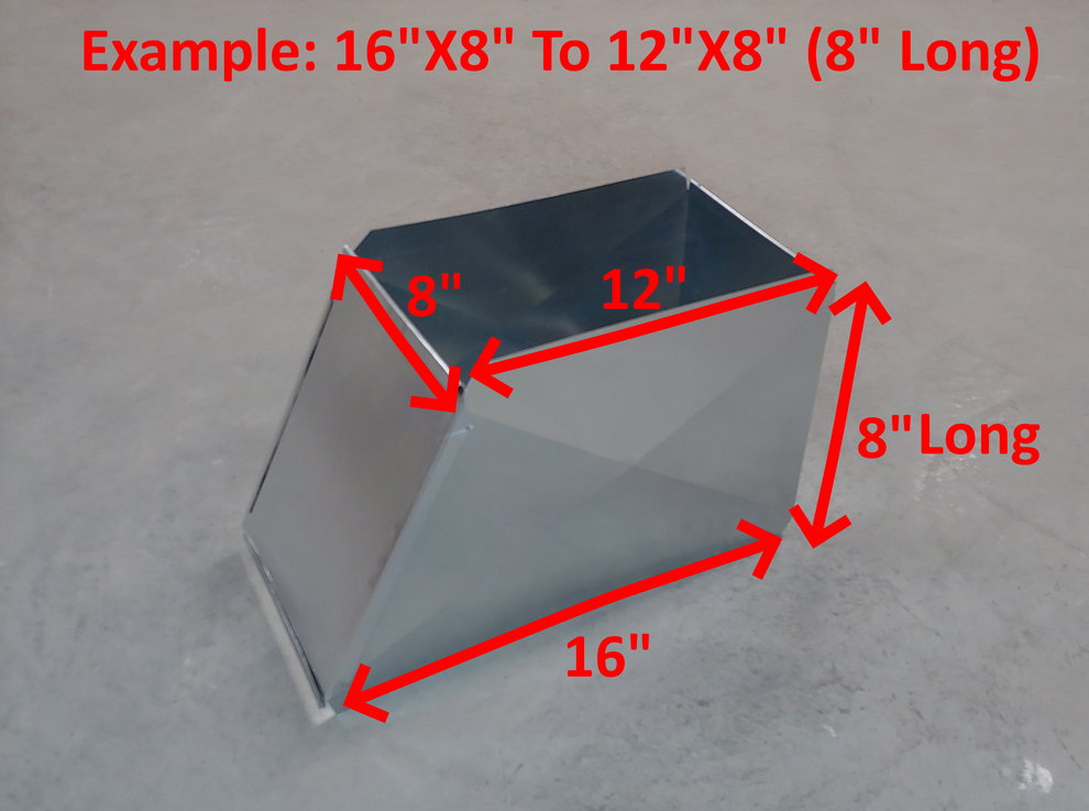 Trunk Duct Transition Increaser/Reducer Fitting - All 8