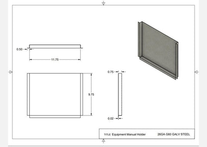 Equipment Paperwork Holder Specifications 