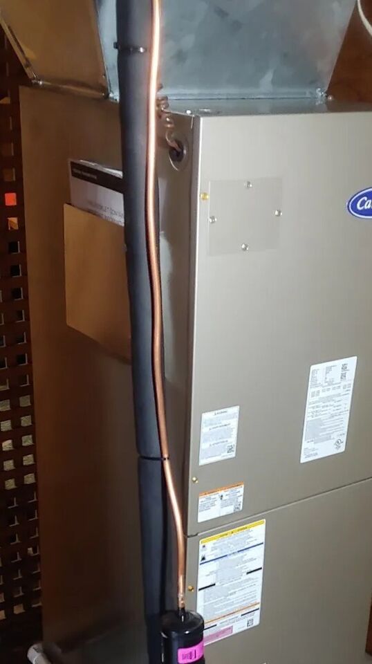 Carrier Air Handler With Equipment Paperwork Holder Installed